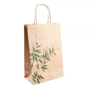Bolsas sos con asas 'feel green'  80 g/m2 20+10x29 cm natural kraft (250 unid.)