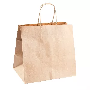 Bolsas sos catering con asas  80 g/m2 26+17x24 cm natural kraft (250 unid.)