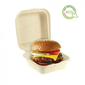 50 Uds. Cajas para hamburguesas fibra kraft (10x10x8cm) | Ref: 181UB003C