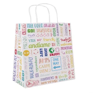 Bolsas sos con asas parole 80 g/m2 26+14x32 cm blanco celulosa (250 unid.)
