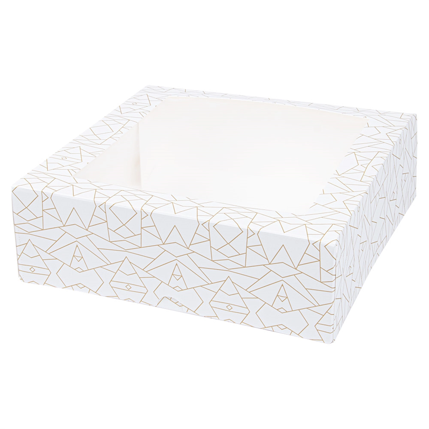 50 Scatole Pasticceria Con Finestra THEPACK – 24x24x12 Cm, Cartone Nano-micro Ondulato, Resistenti Al Grasso