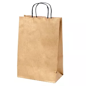 Bolsas sos con asas 2 botellas  100 g/m2 18+10x39 cm oro kraft (250 unid.)