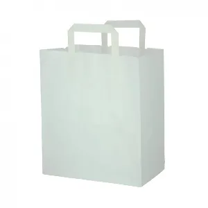 250 Uds. Bolsa Papel Blanco con Asa plana interior (26+14x29cm) | Ref: BP23BCO