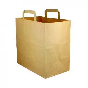 250 Uds. Bolsas de papel kraft asa plana (28+17x29cm) | Ref: BP9