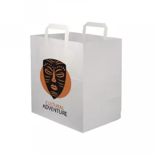 Bolsa Papel Blanca Asa Plana (28+17x29cm)