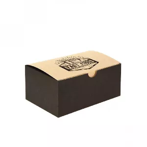 Caja para fritos nea kraft mediana y automontable (18x11x8cm) Personalizada : Dimensiones - 1 Cara|18x11x8cm