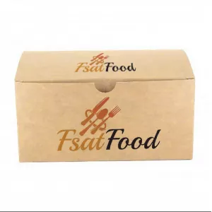 Envase Fritos Kraft ande Automontable (20,5x12,5x10cm) Impreso : Dimensiones - 1 Cara|20,5x12,5x10cm