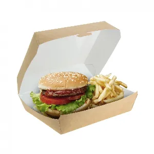 175 Uds. Caja menú de cartón kraft con laminado antigrasa | Ref: EG0050K