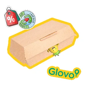 Cajas "lunch box" 'thepack' 220 g/m2 19,5x11,5x6,5 cm natural cartón ondulado nano-micro (300 unid.)